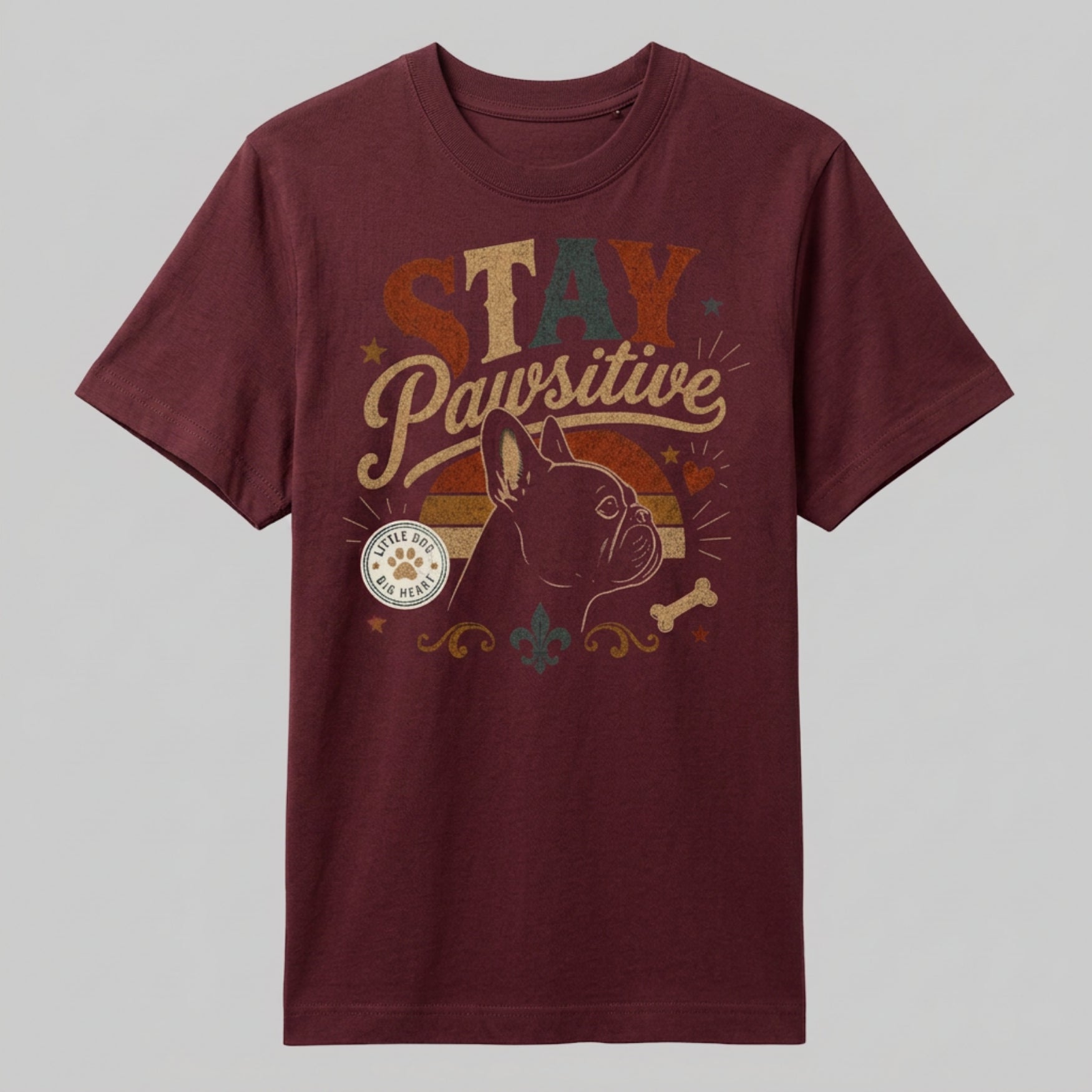 Vintage Französische Bulldogge | Unisex Oversize Bio-Shirt