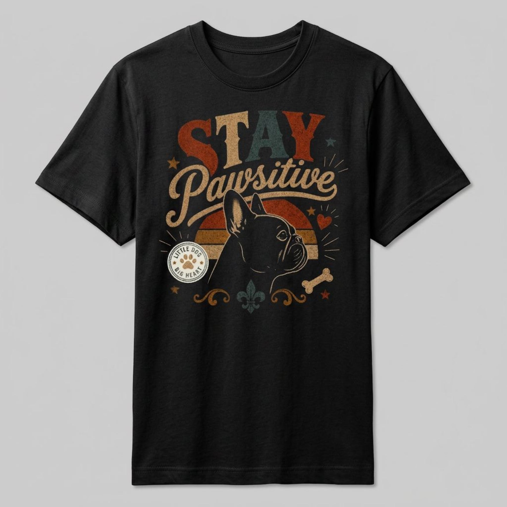 Vintage Französische Bulldogge | Unisex Oversize Bio-Shirt